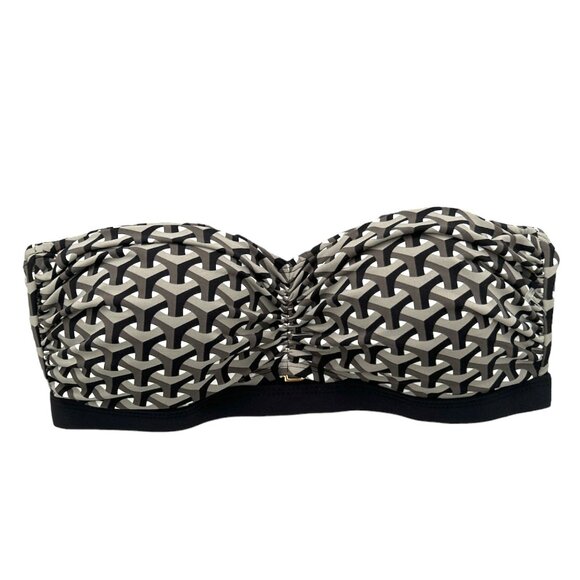 Bleu by Rod Beattie Bikini Top High Straps Women's Swimwear Gray/Black Size 4 - Picture 4 of 9